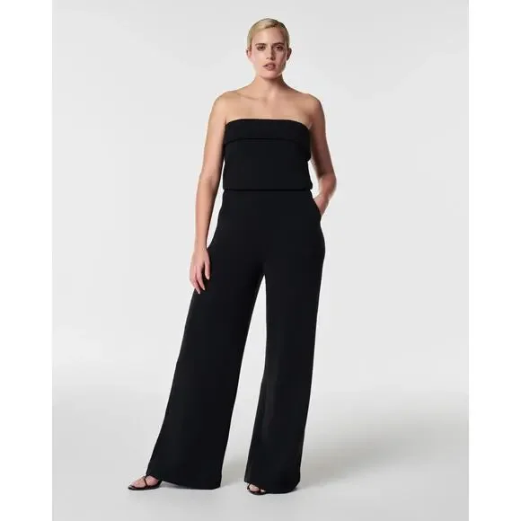 Spanx AirEssentials Strapless Jumpsuit Black Aireluxe Stretch 50771R Size Small - Picture 13 of 13
